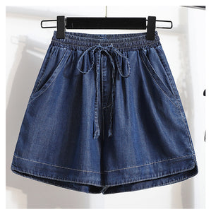 Slimming ice silk straight loose thin high waist shorts