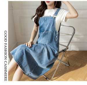 versatile denim suspender skirt