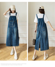 Load image into Gallery viewer, versatile denim suspender skirt
