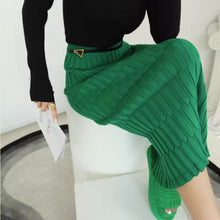 Load image into Gallery viewer, High-waisted knitted straight leg slimming and hip-hugging skirt
