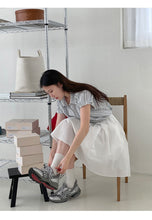 Load image into Gallery viewer, Striped short-sleeved petite design niche small flying sleeve shirt
