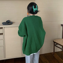 Load image into Gallery viewer, Solid color loose V-neck sweater jacket with lazy style design
