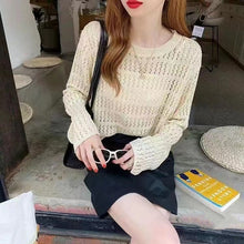 Load image into Gallery viewer, Hollow loose, slimming outer long-sleeved sweater
