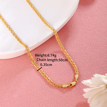 Load image into Gallery viewer, Gold Plated Hollow Square Wheat Chain Necklace
