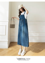 Load image into Gallery viewer, versatile denim suspender skirt

