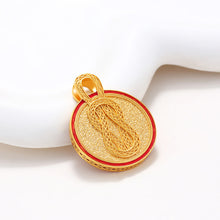 Load image into Gallery viewer, Ancient Gold Round Plate Necklace
