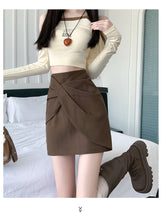 Load image into Gallery viewer, Pleated casual high-waisted hip-covering A-line skirt
