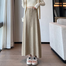 Load image into Gallery viewer, Drawstring tie slimming soft waxy knitted skirt

