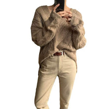 Load image into Gallery viewer, Cable Knit V-Neck Fashionable All-match Pullover Sweater
