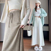 Load image into Gallery viewer, Drawstring tie slimming soft waxy knitted skirt
