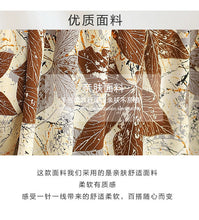 Load image into Gallery viewer, Floral round neck chiffon nine-quarter sleeve retro printed shirt
