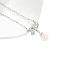 Load image into Gallery viewer, Micro-Inlaid Bow Mermaid Necklace
