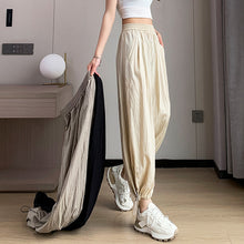 Load image into Gallery viewer, Thin loose wide-leg cool nine-point drawstring casual lantern pants
