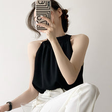 Load image into Gallery viewer, High Quality French Chiffon Shirt Halter Neck Off Shoulder Top

