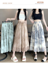 Load image into Gallery viewer, Tie-dye ink printing skirt elastic waist high waist a-line skirt umbrella skirt
