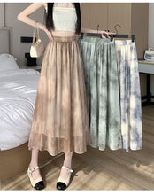 Load image into Gallery viewer, Tie-dye ink printing skirt elastic waist high waist a-line skirt umbrella skirt
