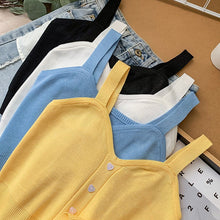 Load image into Gallery viewer, Knitted suspender love button cute inner and outer vest
