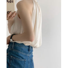 Load image into Gallery viewer, High Quality French Chiffon Shirt Halter Neck Off Shoulder Top
