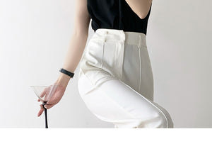 High Quality French Chiffon Shirt Halter Neck Off Shoulder Top