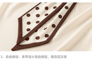 Spring and Autumn Slim Bow Lace Commuting Long Sleeve Shirt