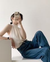 Load image into Gallery viewer, High Quality French Chiffon Shirt Halter Neck Off Shoulder Top
