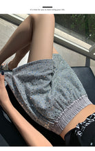 Load image into Gallery viewer, Sequined high-waist slimming loose a-line casual shorts
