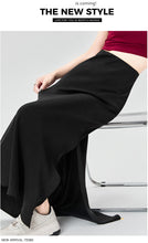 Load image into Gallery viewer, Satin dark pattern jacquard slimming and drapey A-line fishtail skirt
