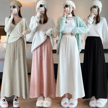 Load image into Gallery viewer, Drawstring tie slimming soft waxy knitted skirt
