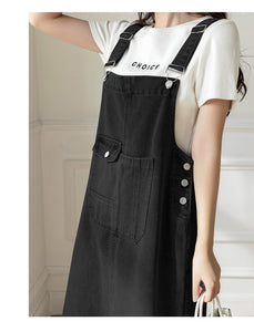 versatile denim suspender skirt