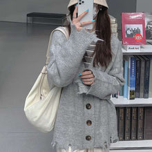 Load image into Gallery viewer, Soft and waxy cashmere loose and lazy sweater jacket
