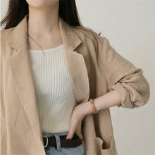 Load image into Gallery viewer, Thin casual versatile cotton and linen suit jacket
