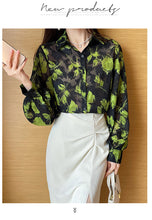 Load image into Gallery viewer, Jacquard fabric chiffon elegant commuting shirt
