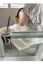 Load image into Gallery viewer, Striped short-sleeved petite design niche small flying sleeve shirt
