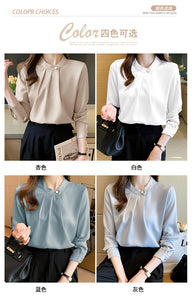 Professional shirt design niche long-sleeved satin commuter top