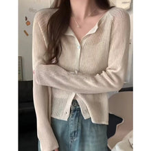 Load image into Gallery viewer, Hollow knitted micro-transparent simple ice silk sun protection jacket

