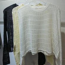 Load image into Gallery viewer, Hollow loose, slimming outer long-sleeved sweater
