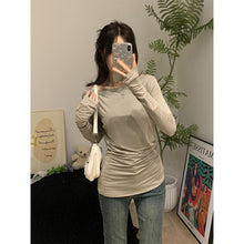 Load image into Gallery viewer, Slightly see-through slant-neck one-shoulder long-sleeved slim fit top
