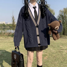 Load image into Gallery viewer, College style age-reducing outer long-sleeved loose-fitting jacket
