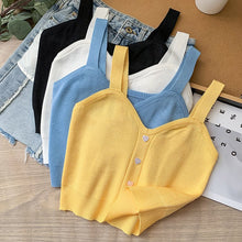 Load image into Gallery viewer, Knitted suspender love button cute inner and outer vest
