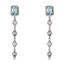 Load image into Gallery viewer, New Long Aquamarine Square Earrings
