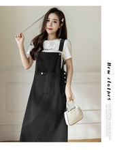 Load image into Gallery viewer, versatile denim suspender skirt

