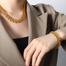 Load image into Gallery viewer, Link Chain Necklace and Bracelet Set
