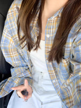 Load image into Gallery viewer, American retro plaid long sleeve loose casual shirt jacket

