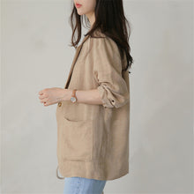 Load image into Gallery viewer, Thin casual versatile cotton and linen suit jacket
