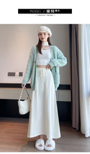 Load image into Gallery viewer, Drawstring tie slimming soft waxy knitted skirt

