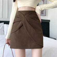 Load image into Gallery viewer, Pleated casual high-waisted hip-covering A-line skirt
