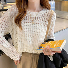 Load image into Gallery viewer, Hollow loose, slimming outer long-sleeved sweater
