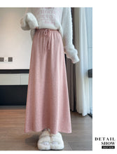 Load image into Gallery viewer, Drawstring tie slimming soft waxy knitted skirt
