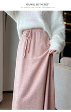 Load image into Gallery viewer, Drawstring tie slimming soft waxy knitted skirt
