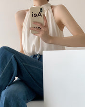 Load image into Gallery viewer, High Quality French Chiffon Shirt Halter Neck Off Shoulder Top
